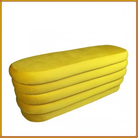 88010015 - Yellow : Ghế Ottoman , Bench Oval - Màu Vàng